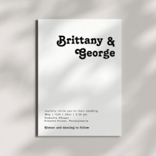 Modern retro Lettering Avslappnad Wedding-inbjudan Inbjudningar
