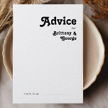 Modern Retro Lettering Bröllop Adapter Rådkort<br><div class="desc">Det här moderna kortet för återsändande av bröllop-råd är perfekt för din unika, enkla vintage-bohemiska sommar-bröllop. Snyggten är svart, chicens boho-typsnitt ge den här designens klassiska, minimala groovy hippie-vibes. Du kan lägga till egna bilder eller bilder om du vill anpassa dem. Jag ber er att ni tar upp alla frågor...</div>
