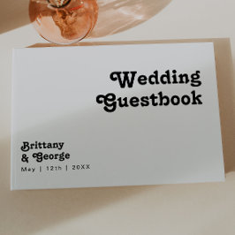 Modern Retro Lettering Bröllop Guestbook Gästböcker