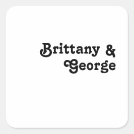Modern Retro Lettering Bröllop-kuvert Fyrkantigt Klistermärke