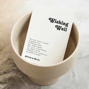 Modern Retro Lettering Bröllop Wishing-brunnsskåp Tilläggskort