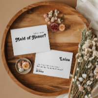 Modern Retro Lettering Maid of honor Frieri kort