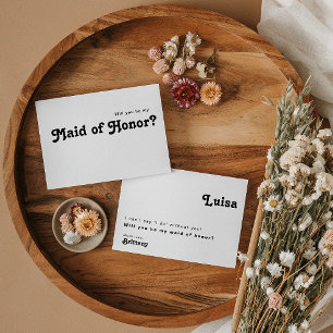 Modern Retro Lettering Maid of honor Frieri kort