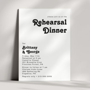 Modern Retro Lettering Rehearsal Dinner-inbjudan Inbjudningar