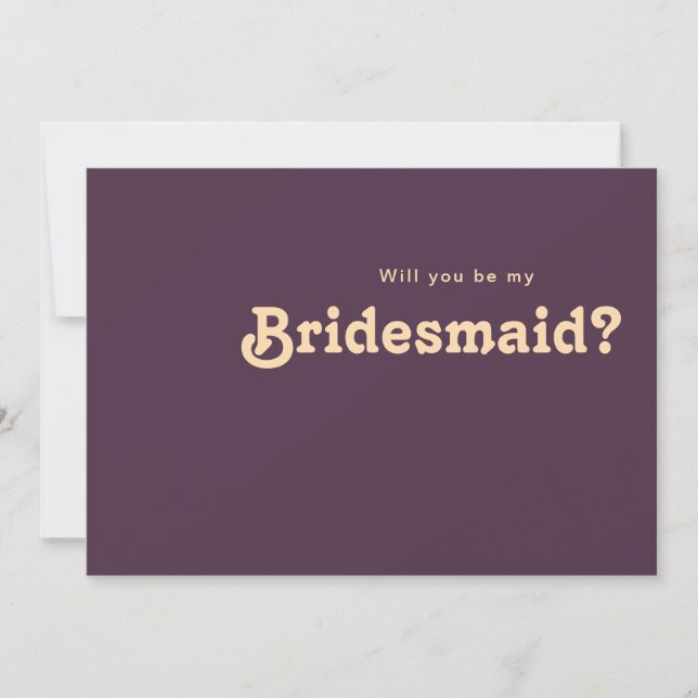 Modern Retro | Lila Bridesmaid Frieri Card Inbjudningar (Framsida)