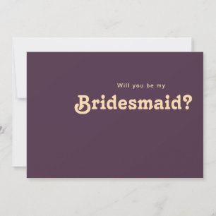 Modern Retro Lila Bridesmaid Frieri Card Inbjudningar