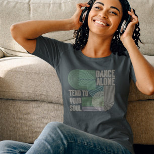 Modern Retro Line Art Motiv i mitten av århundrade T Shirt