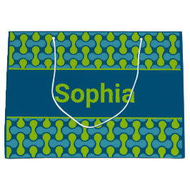 Modern Retro Link Pattern in Blue and Green