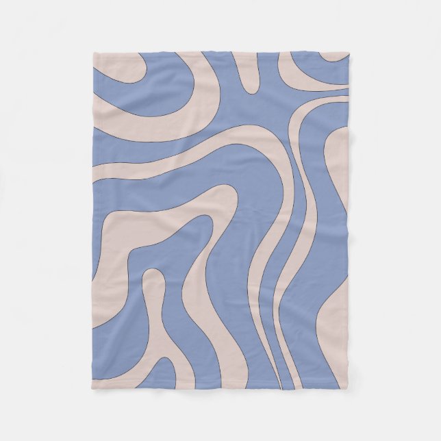Modern Retro Liquid Swirl Funky Abstrakt Mönster Fleecefilt (Framsidan)