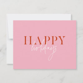 Modern Retro Ljus Rosa Skrift Foto Julkort
