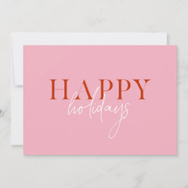 Modern Retro Ljus Rosa Skrift Foto Julkort