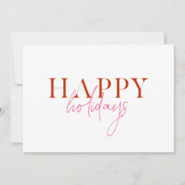 Modern Retro Ljusfärgad Röd Rosa Skrift Hund Julkort