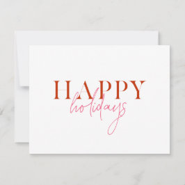 Modern Retro Ljusfärgad Röd Rosa Skrift Hund Julkort