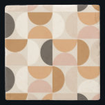 Modern Retro Mönster Brown-jordtoner i mitten av å Stenunderlägg<br><div class="desc">Retro i mitten av århundradet moderna mönster - abstraktens geometriska former - minimalistiskt mönster i jordtoner - Brown,  beige,  white,  terracotta.</div>