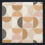 Modern Retro Mönster Brown-jordtoner i mitten av å Stenunderlägg<br><div class="desc">Retro i mitten av århundradet moderna mönster - abstraktens geometriska former - minimalistiskt mönster i jordtoner - Brown,  beige,  white,  terracotta.</div>