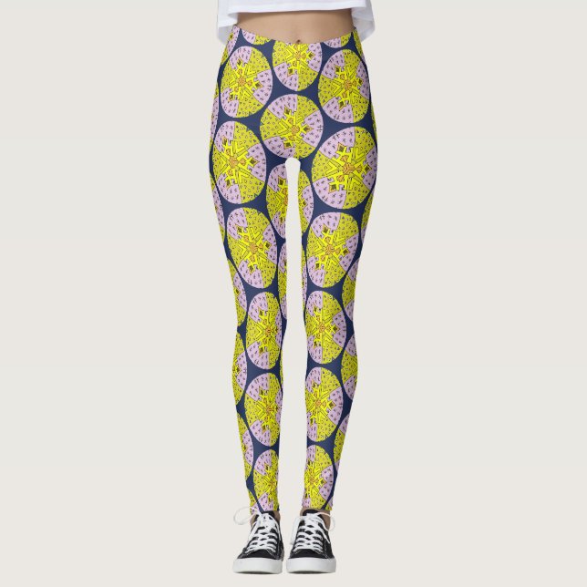 Modern Retro mönster, mönster Leggings (Framsida)