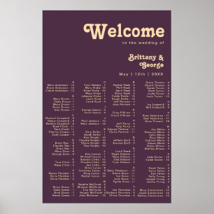 Modern Retro   Mörk Lila Alfabetiskt säte Poster