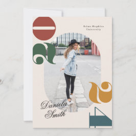 Modern Retro och djärv klass 2024 Studenten Inbjudningar