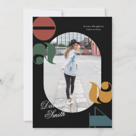 Modern Retro och djärv klass 2024 Studenten Inbjudningar