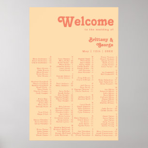 Modern Retro Orange Cream Alfabetisk sittning Poster