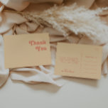 Modern Retro | Orange Cream Bröllop Tack Vykort<br><div class="desc">Den moderna retroren | orange kräm bröllop tack för ditt vykort är perfekt för din enkla vintage, färgstarka tropiska boho sommar bröllop. Dess unika bohemiska medelårstidssymbol ge är en klassisk minimalistisk hippie-vibe. Om du är tittar för en design som innehåller smart, fetstilt färg för ditt kreativ 70:s badbröllop, så är...</div>