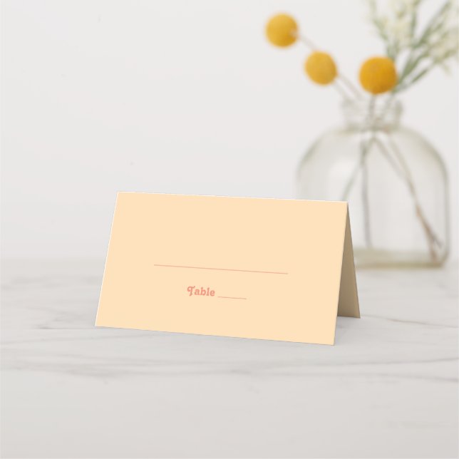 Modern Retro | Orange Cream Folat Place Card Placeringskort (Framsida)