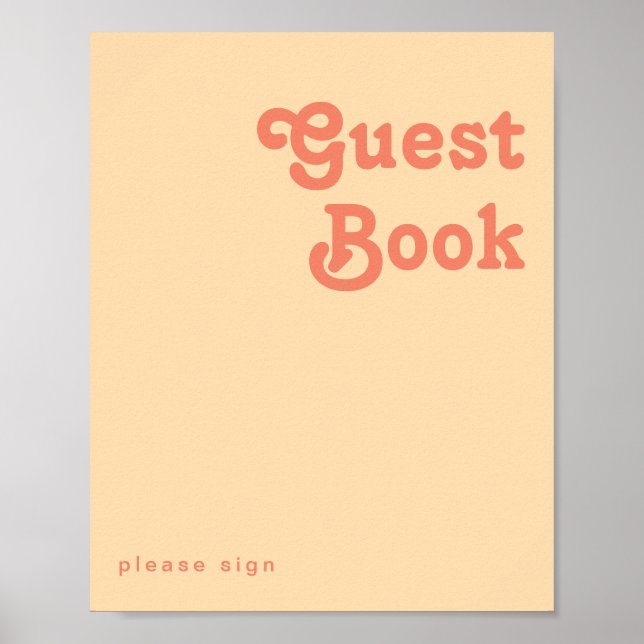 Modern Retro | Orange Cream Gästbokssignering Poster (Framsidan)