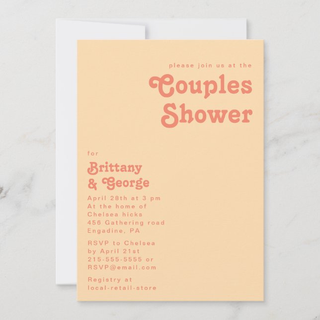 Modern Retro | Orange Cream Par Shower Inbjudningar (Framsida)