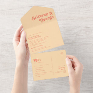 Modern Retro Orange Cream Seal and Send