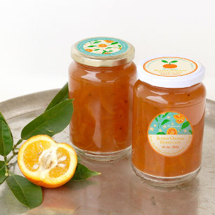 Modern Retro Orange Marmalade Burk Canning Klistermärke