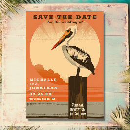 Modern Retro Pelican Beach Wedding Spara Datumet
