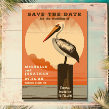 Modern Retro Pelican Beach Wedding