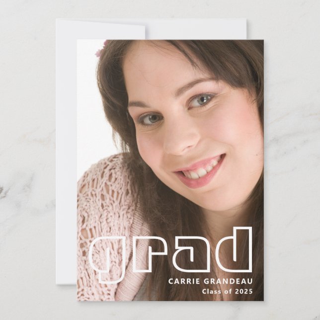 Modern Retro | Photo Grad-meddelande Inbjudningar (Framsida)