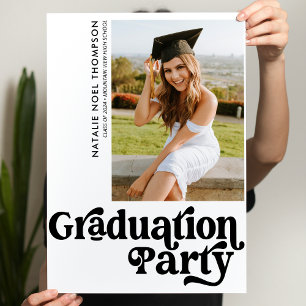 Modern Retro Photo Modern Groovy Studentfest Poster