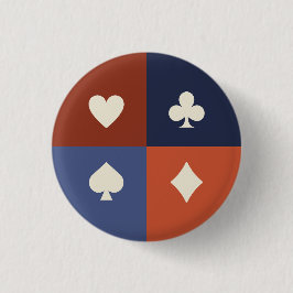 Modern Retro Playing Card Suit Poker & Bridge gift Knapp