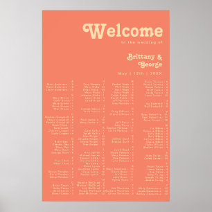 Modern Retro Poster med alfabetiskt läge i koral