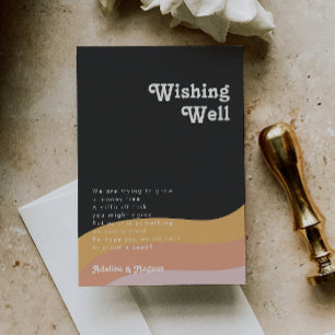 Modern Retro Rainbow Mörk Bröllop Wishing-brunn Tilläggskort
