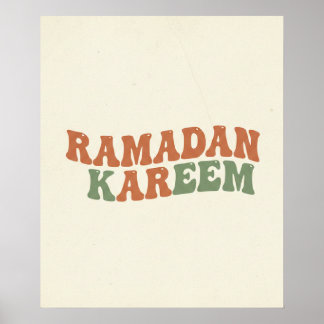 Modern Retro Ramadan Kareem Väggkonst  Boho Islami