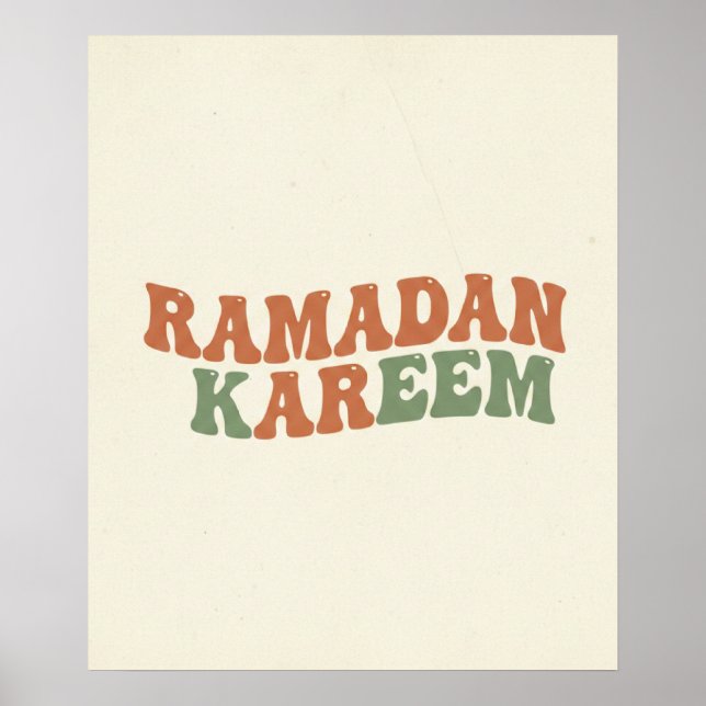 Modern Retro Ramadan Kareem Wall Art  Boho Islamic Poster (Framsidan)