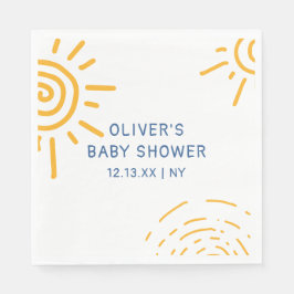 Modern Retro Ray of Sunshine Baby Shower Pappersservett