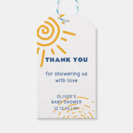 Modern Retro Ray of Sunshine Baby Shower Presentetikett