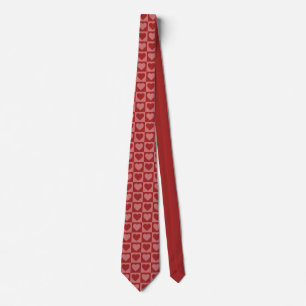 Modern Retro Red och Rosa Minimalist Heart Mönster Slips