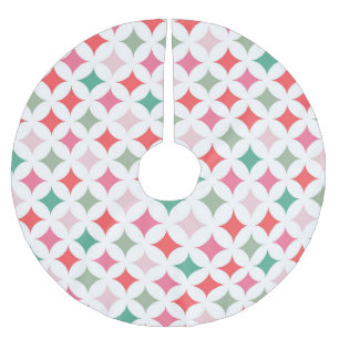 Modern Retro Rosa Blue Star Diamonds Julgransmatta Borstad Polyester