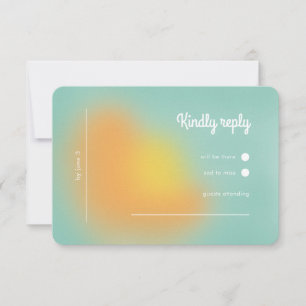 Modern Retro Rosa Orange Gradient Ombré Bröllop OSA Kort