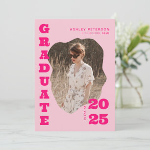 Modern Retro Rosa Typography Photo Studenten Meddelande