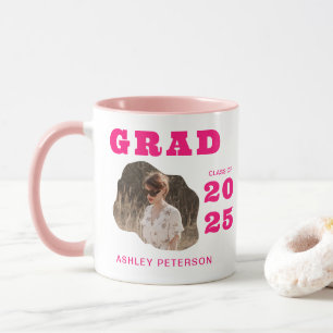 Modern Retro Rosa Typography Photo Studenten Mugg
