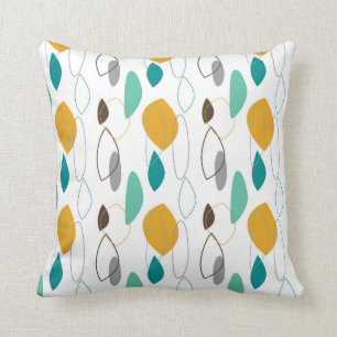 Modern Retro Shapes Gult Grått Teal Kudde