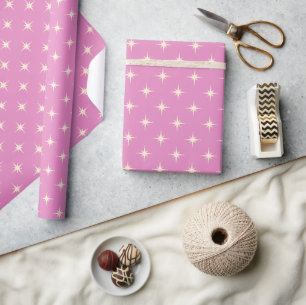 Modern Retro-Shock rosa atomstjärnor i mitten av å Presentpapper