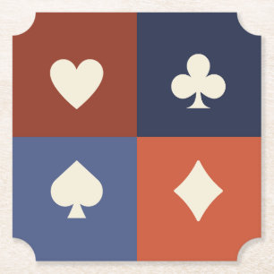 Modern Retro Spelfärg Poker & Bridge Underlägg Papper