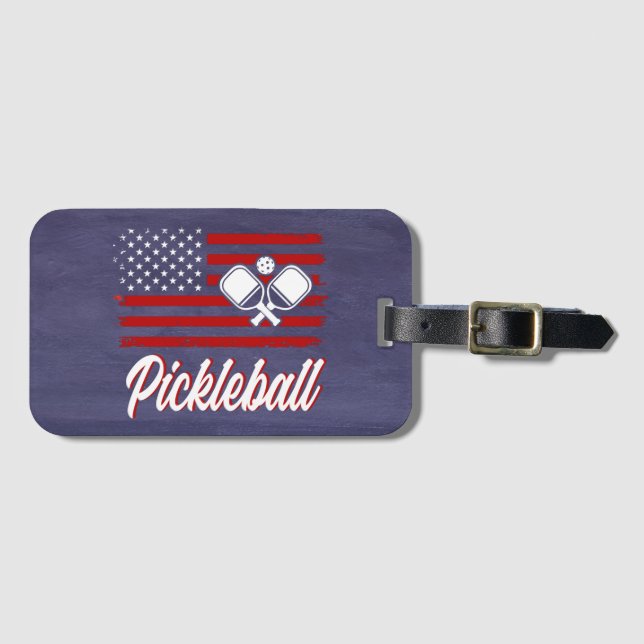 Modern Retro Sports ID-bag Pickleball Bagagebricka (Framsida horisontal)